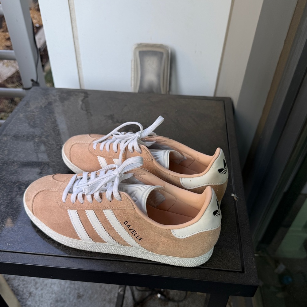 Adidas Gazelle Sneakers in Peach and White